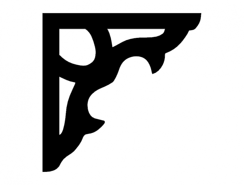 طرح گوشه ۱۲۱ مناسب برای استفاده در دستگاه های cnc چوب و cnc لیزر - corner design 121 dxf file