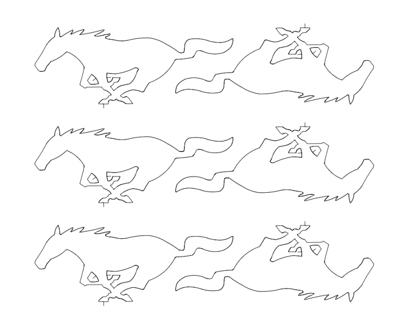 طرح پونی مناسب برای استفاده در دستگاه های cnc چوب و cnc لیزر - pony dxf file