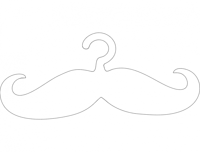 طرح آویز سبیل cabide bigode مناسب برای استفاده در دستگاه های cnc چوب و cnc لیزر - cabide bigode hanger mustache dxf file
