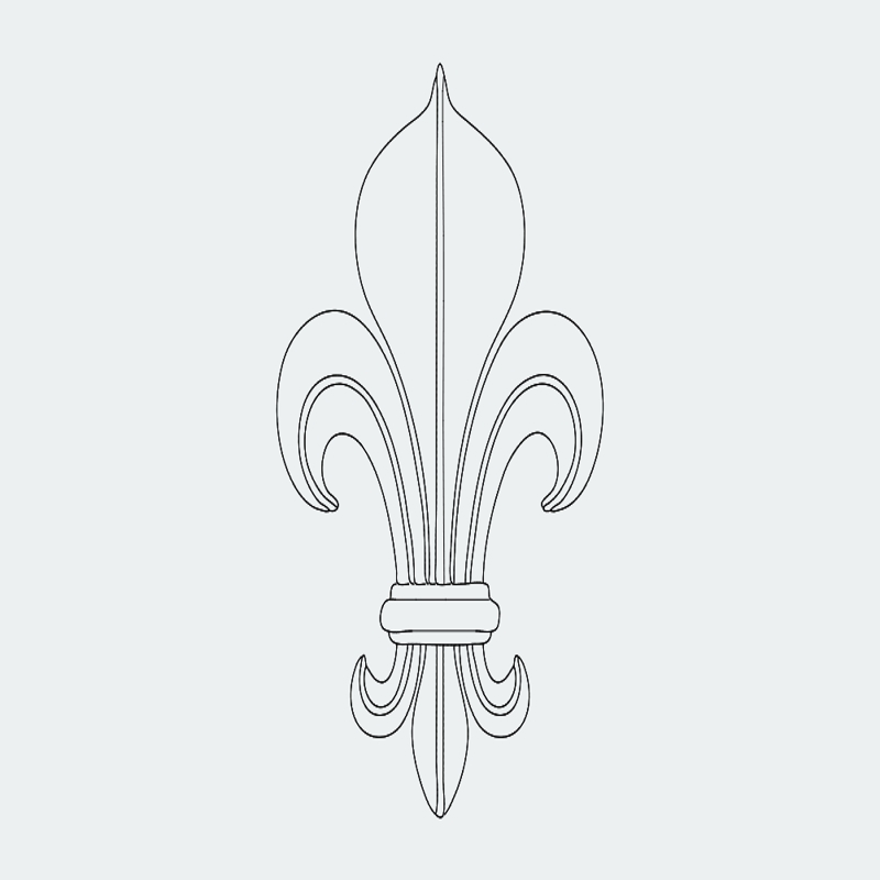 طرح گل رز مناسب برای استفاده در دستگاه های cnc چوب و cnc لیزر - fleur de lis dxf file