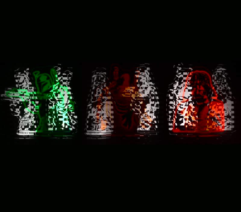 طرح چراغ توهم سه بعدی جنگ ستارگان مناسب برای استفاده در دستگاه های cnc چوب و cnc لیزر - laser cut star wars 3d illusion lamp cdr file