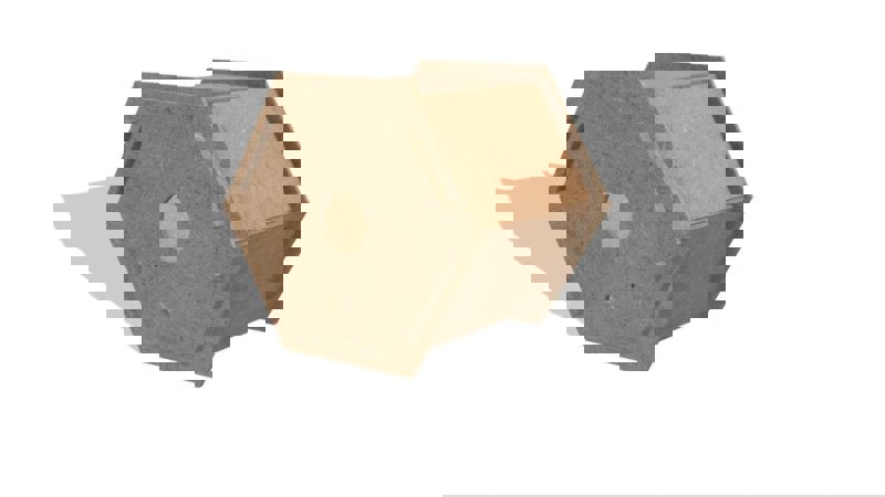 طرح خانه پرنده شش ضلعی مناسب برای استفاده در دستگاه های cnc چوب و cnc لیزر - laser cut hexagon bird house