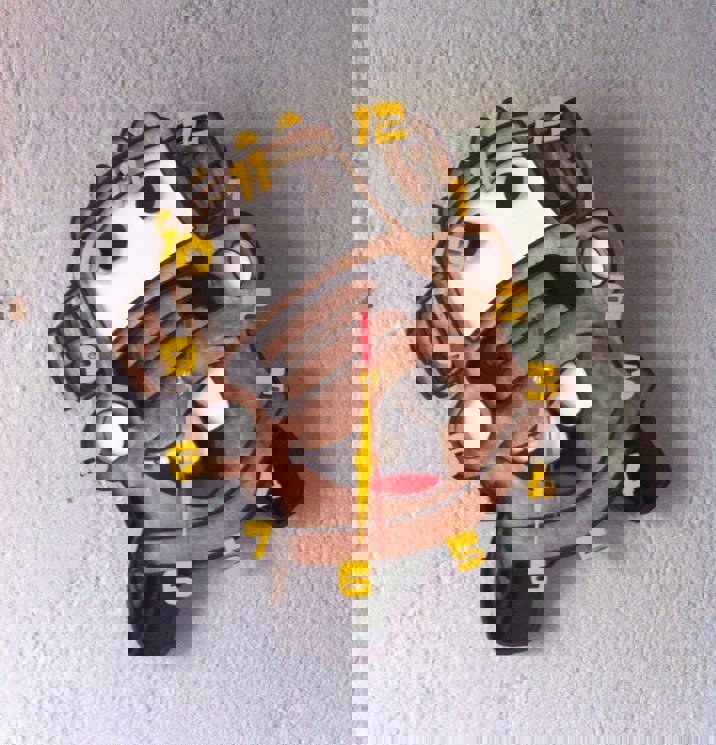 طرح ساعت دیواری طرح دار مناسب برای استفاده در دستگاه های cnc چوب و cnc لیزر - laser cut tow mater wall clock