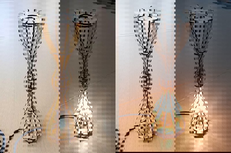 طرح لامپ ساعت شنی مناسب برای استفاده در دستگاه های cnc چوب و cnc لیزر - laser cut hourglass lamp