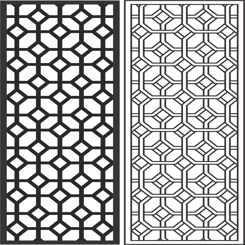 طرح پنل صفحه نمایش هندسی مناسب برای استفاده در دستگاه های cnc چوب و cnc لیزر - geometric screen panel cdr file