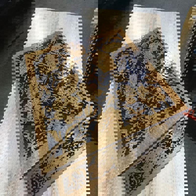 طرح جعبه گل ۵ میلی‌متری مناسب برای استفاده در دستگاه های cnc چوب و cnc لیزر - flower box 5mm dxf file