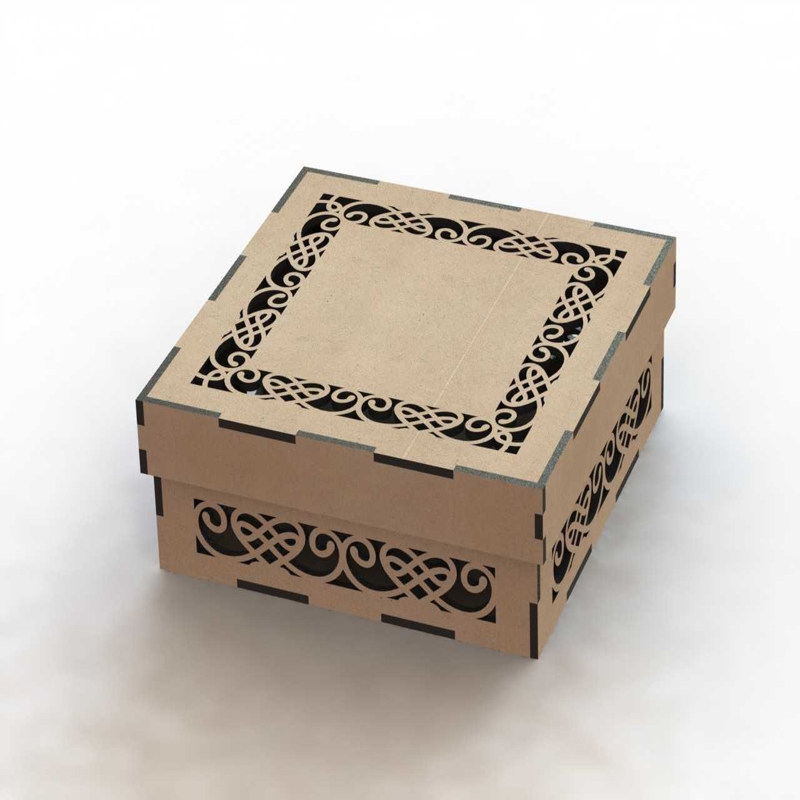 طرح جعبه به همراه درب، مناسب برای استفاده در دستگاه های cnc چوب و cnc لیزر - laser cut box with lid template dxf file
