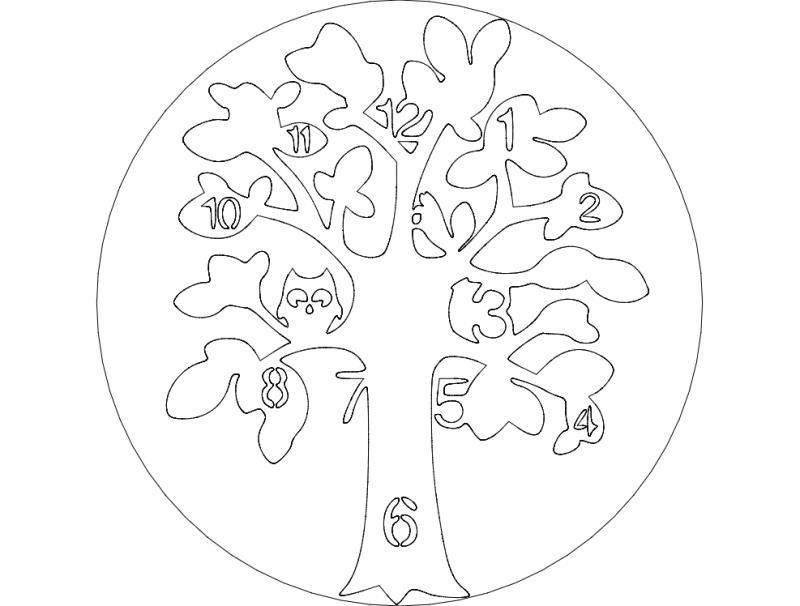 طرح ساعت آلبرو مناسب برای استفاده در دستگاه های cnc چوب و cnc لیزر - albero clock dxf file