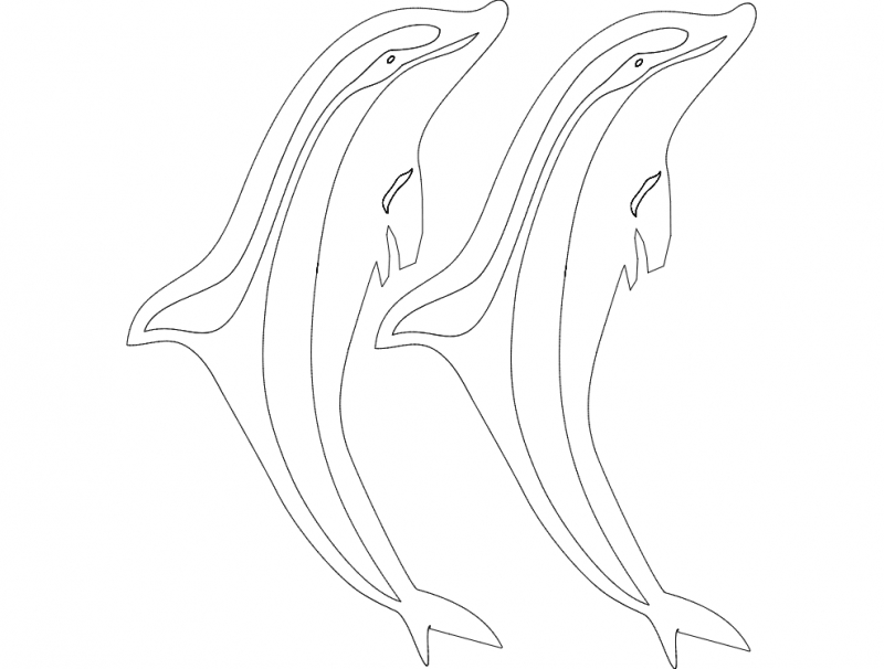 طرح گلفینیو با ابعاد ۶۱x۶۵ مناسب برای استفاده در دستگاه های cnc چوب و cnc لیزر - golfinho 61x65 dxf file