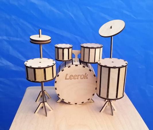 طرح کیت درام مناسب برای استفاده در دستگاه های cnc چوب و cnc لیزر - drum kit dxf file