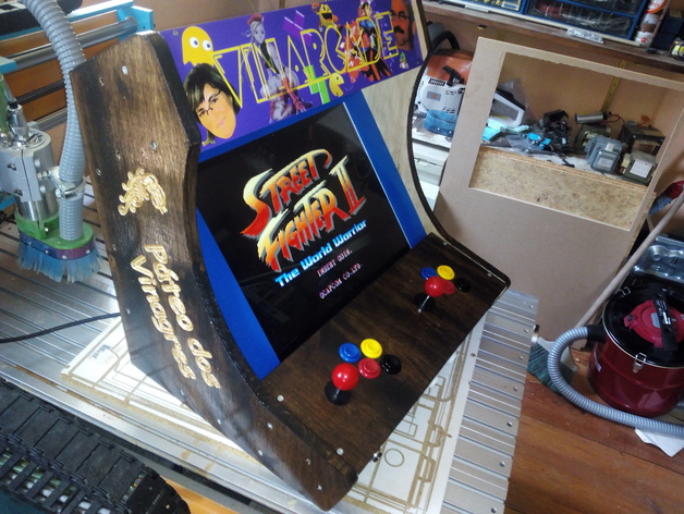 طرح میز بار تاپ آرکید ۴۹۰ مناسب برای استفاده در دستگاه های cnc چوب و cnc لیزر - arcade bartop 490 dxf file