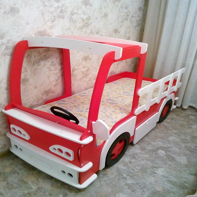 طرح تخت خواب ماشین کودک مناسب برای استفاده در دستگاه های cnc چوب و cnc لیزر - car kids bed laser cut cdr file