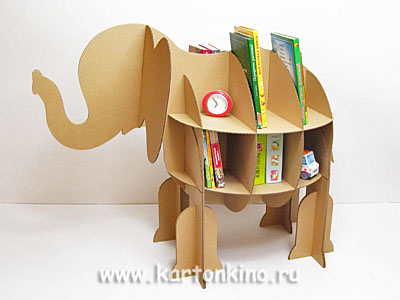 طرح فایل کورل cdr قفسه مقوایی فیل مناسب برای استفاده در دستگاه های cnc چوب و cnc لیزر - elephant cardboard shelf cdr file