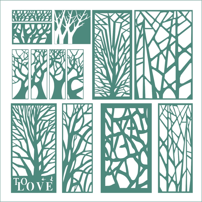 طرح وکتور تزئینات درخت مناسب برای استفاده در دستگاه های cnc چوب و cnc لیزر - tree ornament vectors cdr file