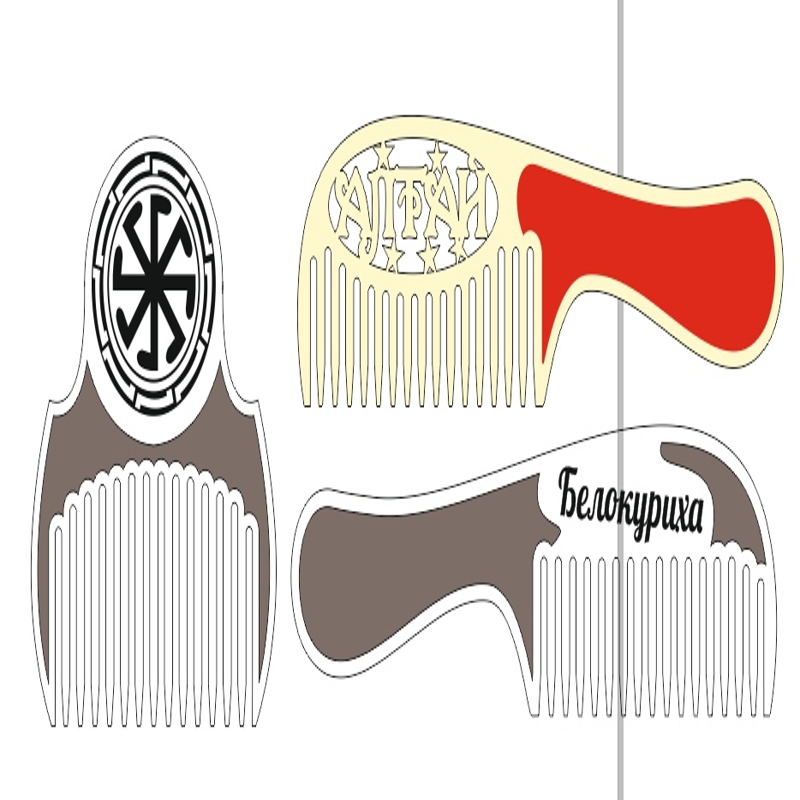 طرح مجموعه برس و شانه، مناسب برای استفاده در دستگاه های cnc چوب و cnc لیزر - brush and comb set laser cut cdr file