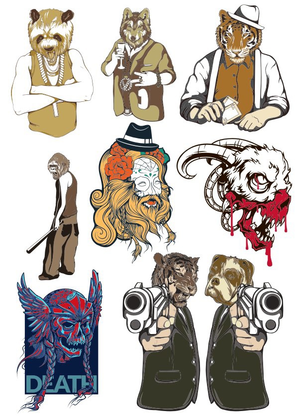 طرح وکتور تی‌شرت قدیمی مناسب برای استفاده در دستگاه های cnc چوب و cnc لیزر - vintage tshirt design vectors cdr file