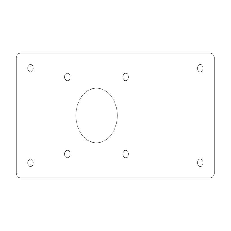 طرح موتور ۹۰ میلی‌متری با پایه تسمه‌ای مناسب برای استفاده در دستگاه های cnc چوب و cnc لیزر - belt motor mount 90mm motor dxf file