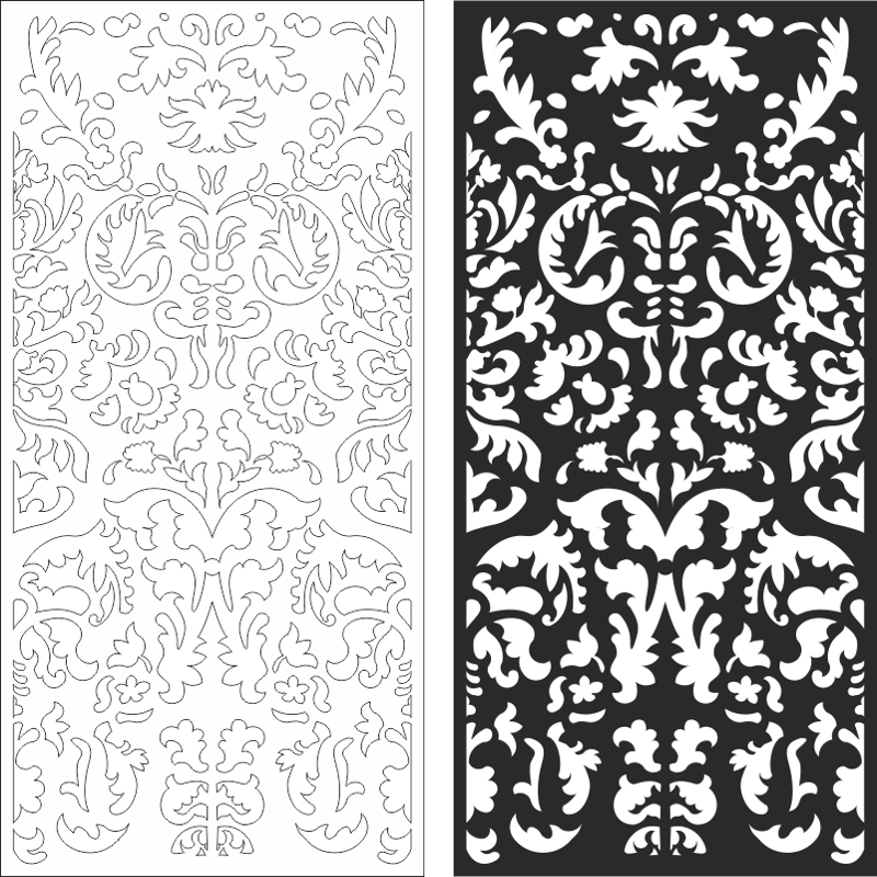 طرح فایل کورل cdr با طرح وکتور بدون درز و تزئینات چرخشی مناسب برای استفاده در دستگاه های cnc چوب و cnc لیزر - swirly ornament seamless vector pattern cdr file