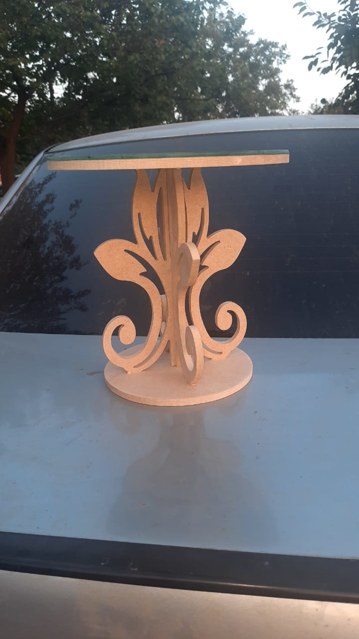 طرح میز عسلی مناسب برای استفاده در دستگاه های cnc چوب و cnc لیزر - laser cut side table cdr file