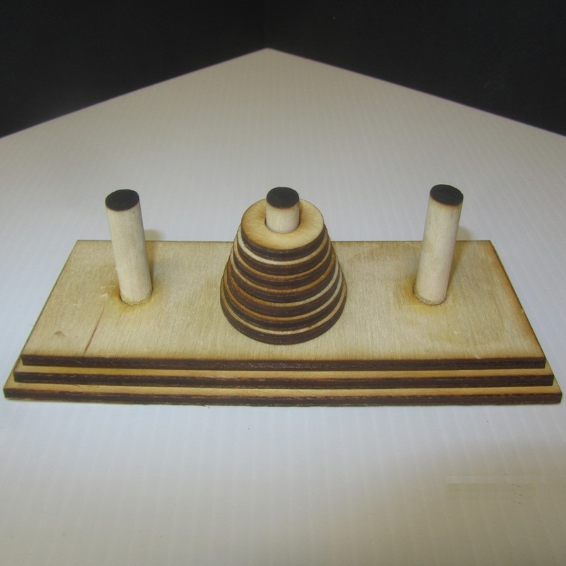 طرح بازی برج هانوی مناسب برای استفاده در دستگاه های cnc چوب و cnc لیزر - laser cut tower of hanoi game cdr file