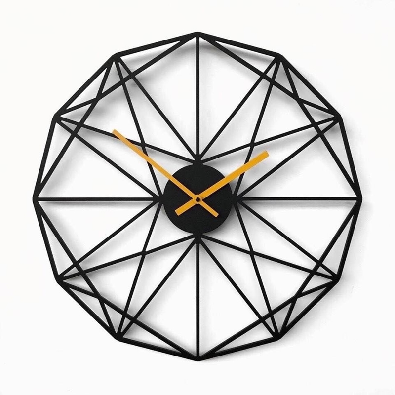 طرح ساعت دیواری چند ضلعی مناسب برای استفاده در دستگاه های cnc چوب و cnc لیزر - laser cut polygon wall clock cdr file
