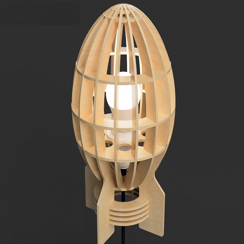 طرح لامپ بمب مناسب برای استفاده در دستگاه های cnc چوب و cnc لیزر - laser cut bomb lamp ai file