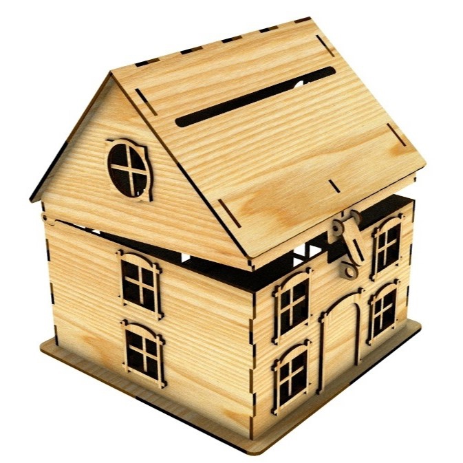 طرح جعبه کارت عروسی مناسب برای استفاده در دستگاه های cnc چوب و cnc لیزر - laser cut wedding house card box cdr file