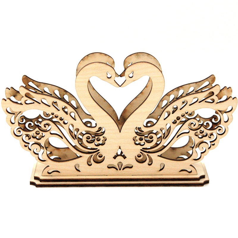طرح جا دستمال سفره طرح قو مناسب برای استفاده در دستگاه های cnc چوب و cnc لیزر - laser cut swans napkin holder cdr file
