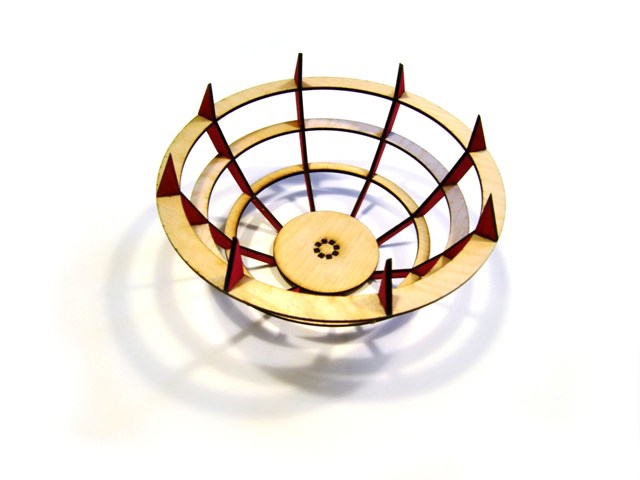 طرح کاسه میوه تخته سه لا 2 میلی متری مناسب برای استفاده در دستگاه های cnc چوب و cnc لیزر - laser cut fruit bowl 2mm plywood dxf file