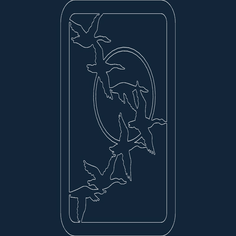 طرح دیوار غازها مناسب برای استفاده در دستگاه های cnc چوب و cnc لیزر - geese wall dxf file