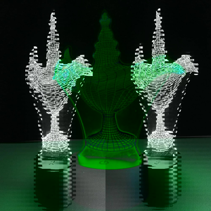 طرح چراغ قوه سه بعدی علاءالدین مناسب برای استفاده در دستگاه های cnc چوب و cnc لیزر - laser cut aladdin 3d illusion lamp cdr file