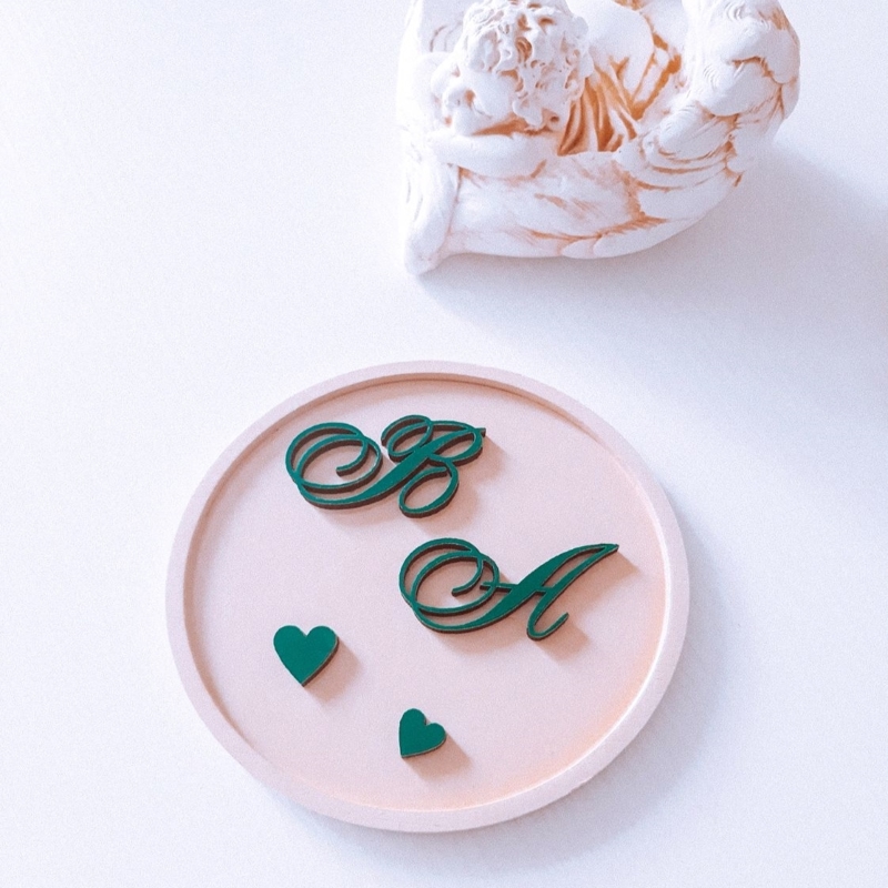 طرح پلاک حلقه ازدواج شخصی مناسب برای استفاده در دستگاه های cnc چوب و cnc لیزر - laser cut personalized wedding ring plate cdr file