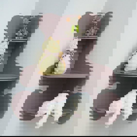 طرح قفسه گوشه ای به شکل خرس برای اتاق کودک مناسب برای استفاده در دستگاه های cnc چوب و cnc لیزر - bear shaped corner shelf for kids room laser cut cdr file