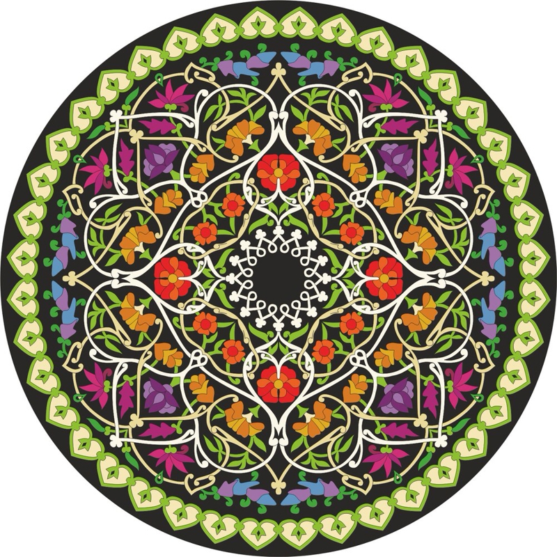 طرح فایل وکتور گرافیکی دایره گیاهی . مناسب برای استفاده در دستگاه های cnc چوب و cnc لیزر - plant circle vector graphics eps file