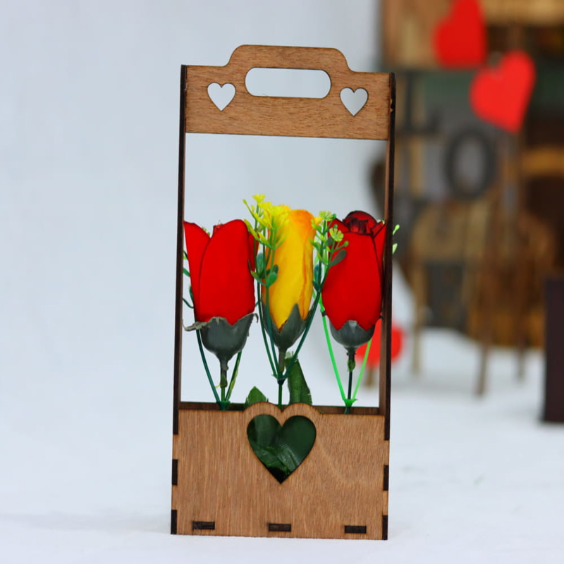 طرح پایه گل چوبی مناسب برای استفاده در دستگاه های cnc چوب و cnc لیزر - laser cut wooden flower stand cdr file