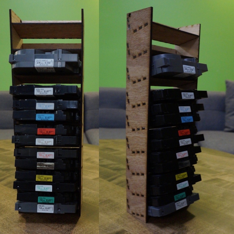 طرح جا چسبی برادر مدل tze مناسب برای استفاده در دستگاه های cnc چوب و cnc لیزر - laser cut brother tze tape holder svg file