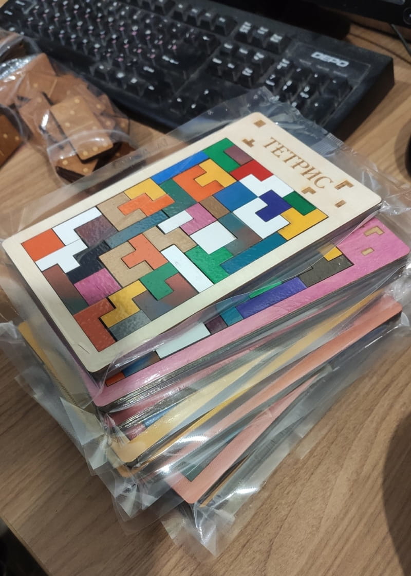 طرح بازی تخته ای پازل چوبی تتریس برای کودکان مناسب برای استفاده در دستگاه های cnc چوب و cnc لیزر - laser cut wooden tetris puzzle board game for kids cdr file