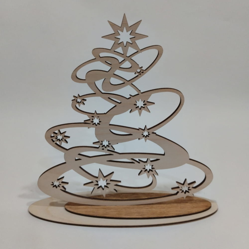 طرح درخت کریسمس چوبی مناسب برای استفاده در دستگاه های cnc چوب و cnc لیزر - laser cut wood christmas tree cdr file