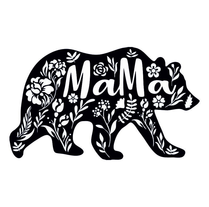 طرح نقاشی گل مامان خرسه مناسب برای استفاده در دستگاه های cnc چوب و cnc لیزر - mama bear floral art cdr file