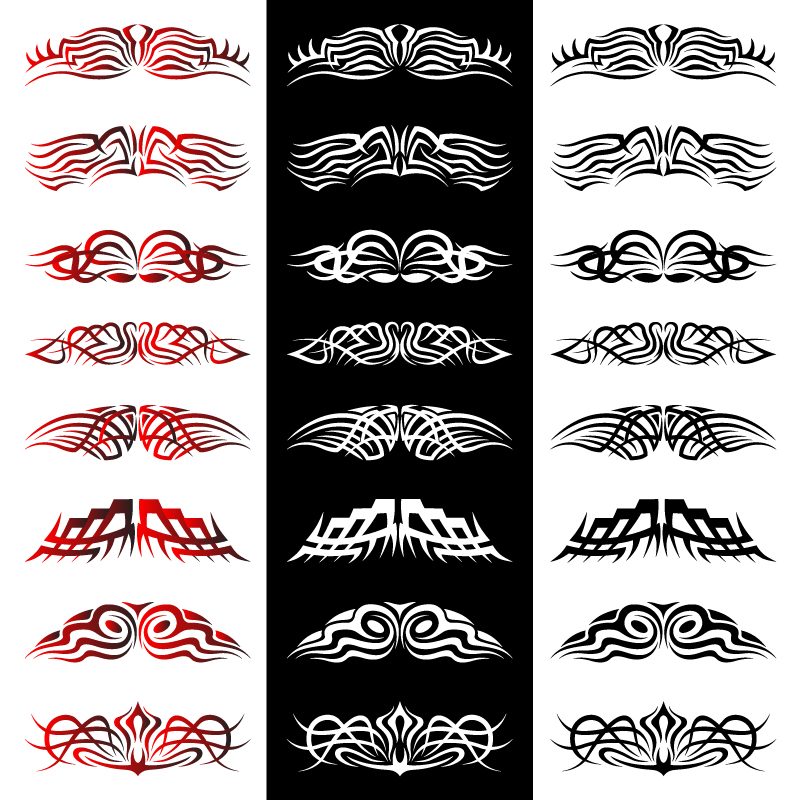 طرح تاتو قبیله‌ای وکتور مناسب برای استفاده در دستگاه های cnc چوب و cnc لیزر - tribal tattoo vectors eps file