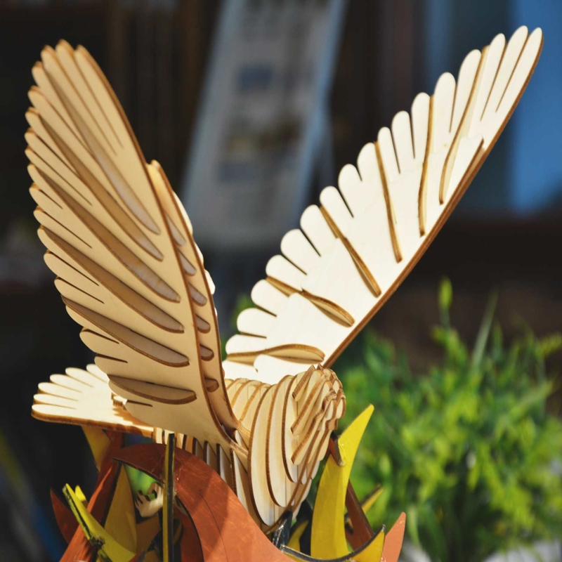 طرح پرنده چوبی مناسب برای استفاده در دستگاه های cnc چوب و cnc لیزر - laser cut wooden bird dxf file