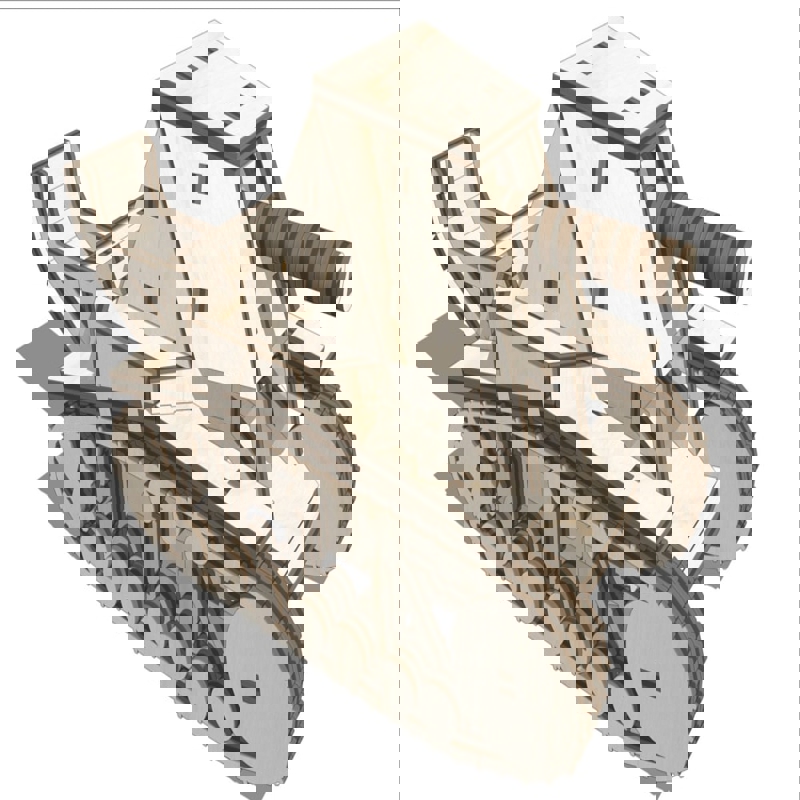 طرح پازل سه بعدی تانک su 18 مناسب برای استفاده در دستگاه های cnc چوب و cnc لیزر - laser cut su 18 tank 3d puzzle dxf file
