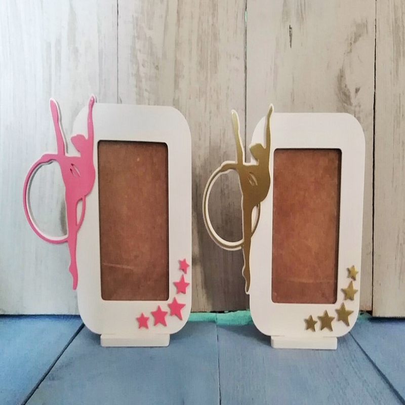 طرح قاب عکس ژیمناستیک مناسب برای استفاده در دستگاه های cnc چوب و cnc لیزر - gymnastics picture frame laser cut template cdr file