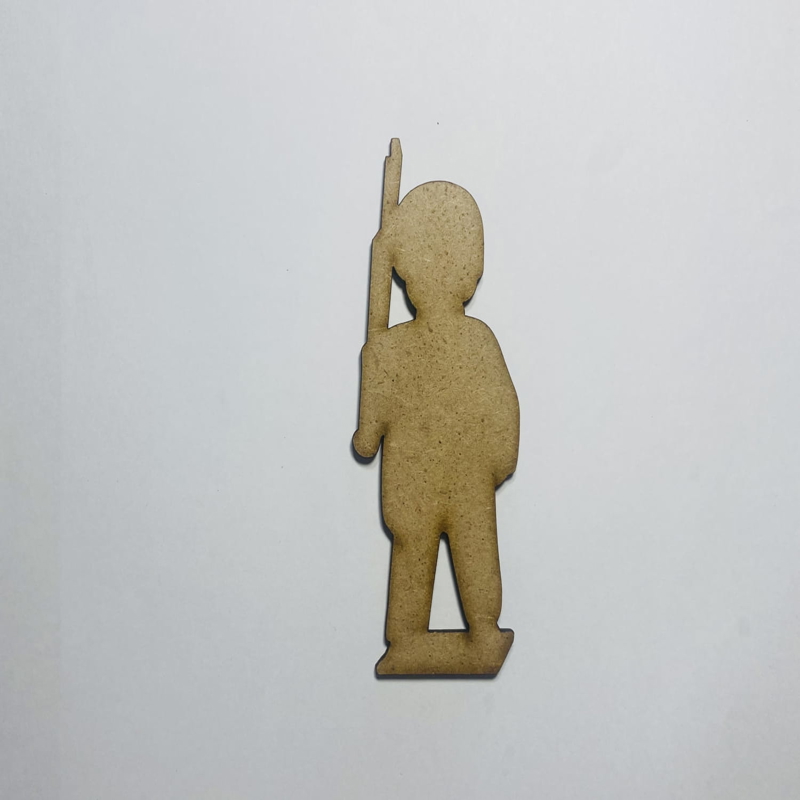 طرح سرباز چوبی ناتمام مناسب برای استفاده در دستگاه های cnc چوب و cnc لیزر - laser cut unfinished wood soldier cutout cdr file