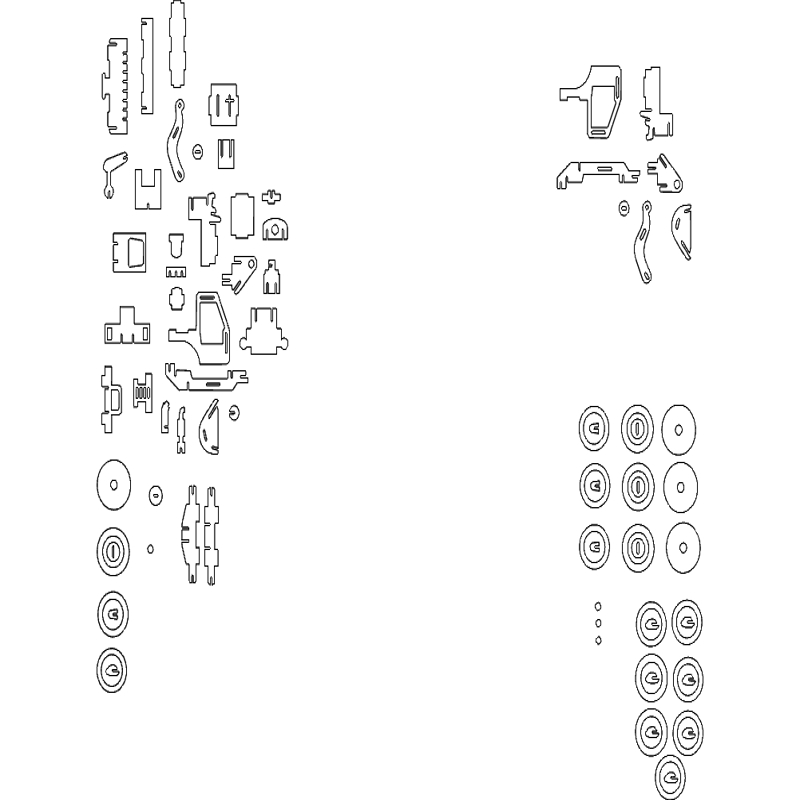 طرح لودر جلویی ۳ میلی‌متری مناسب برای استفاده در دستگاه های cnc چوب و cnc لیزر - 3mm front end loader dxf file