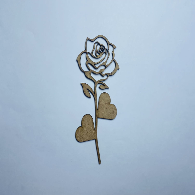 طرح گل رز چوبی ناتمام مناسب برای استفاده در دستگاه های cnc چوب و cnc لیزر - laser cut unfinished wooden rose cutout cdr file