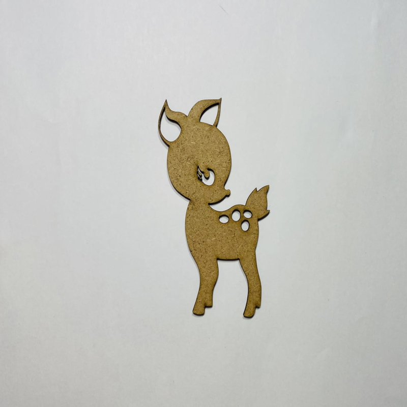 طرح گوزن چوبی برای کاردستی مناسب برای استفاده در دستگاه های cnc چوب و cnc لیزر - laser cut wood baby deer cutout for crafts cdr file