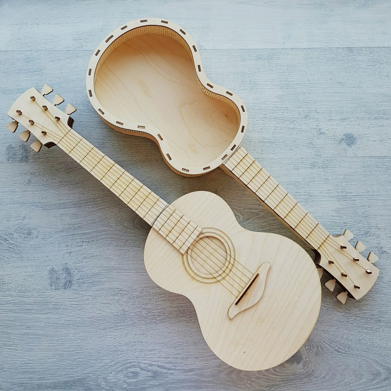 طرح گیتار مناسب برای استفاده در دستگاه های cnc چوب و cnc لیزر - laser cut guitar cdr file
