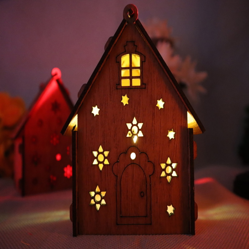 طرح چراغ خواب چوبی با ضخامت 3 میلی‌متر مناسب برای استفاده در دستگاه های cnc چوب و cnc لیزر - laser cut wooden house night lamp 3mm cdr file