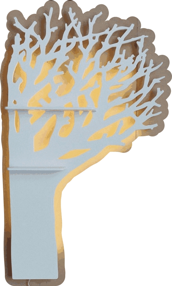 طرح قفسه به شکل درخت مناسب برای استفاده در دستگاه های cnc چوب و cnc لیزر - laser cut tree shaped shelf cdr file